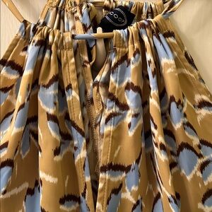 Scoop Women's Halter dress in Blue and Tan NWT